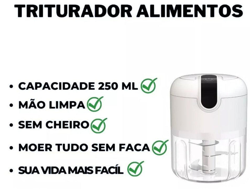 Mini Processador de Alimentos Elétrico - TurboSlice - Clique Certo Brasil