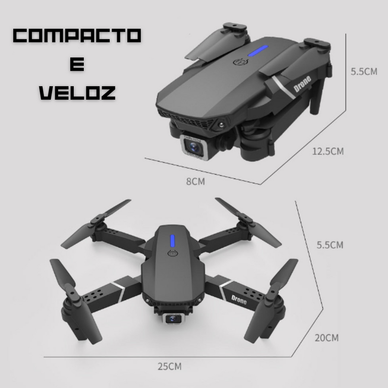 Drone Profissional Wifi com Controle Remoto Adaptável/Zangão - Clique Certo Brasil