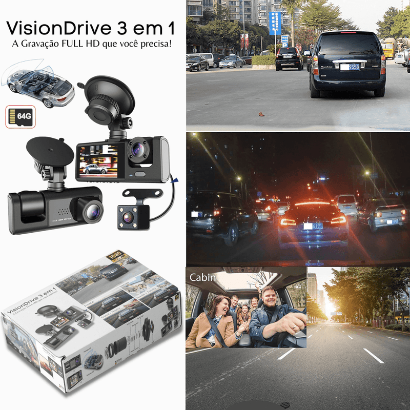 VisionDrive 3 em 1 - A Gravação FULL HD que Você Precisa - Clique Certo Brasil