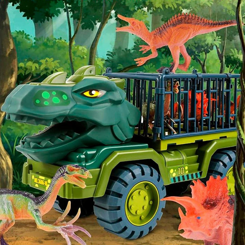 Carrinho Dinossauro Rex + Brinde (12 Dinossauros) - Clique Certo Brasil